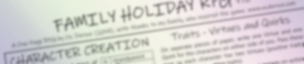 Family Holiday One Page&nbsp;RPG